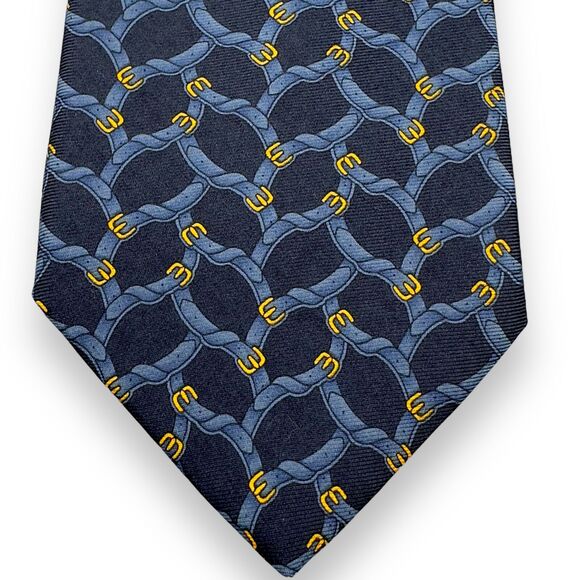 Brooks Brothers Mens Silk Buckle Pattern Necktie Made In USA 57 Inches - Picture 5 of 9